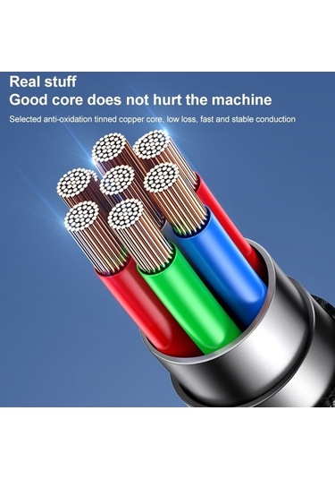 Flybuy Usams Us-sj547 U62 Usb-c + Type-c / Usb + 8 Pin + Mikro Alüminyum Alaşımlı Pd Hızlı Şarj Kablosu, 1,2 M Uzunluk