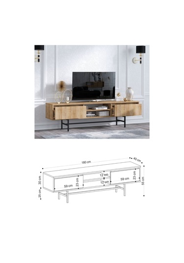 Decormet Matias Tv Sehpası Safir Meşe Diğer