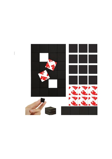 500 Parça 3m Yapışkanlı Etiket Magnet Tabaka Mıknatıs - 15x15 Mm