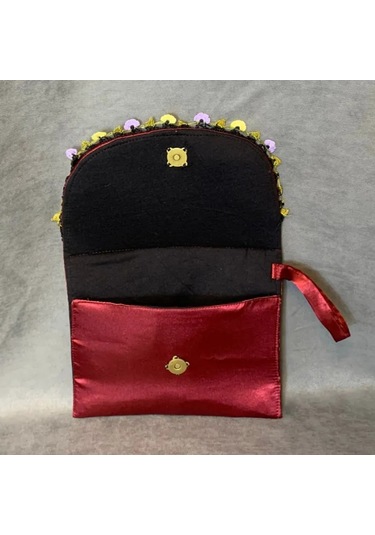 Uretti - Saime 7243 - El Yapımı Saten Kumaş Portföy Çanta - Bordo Bordo