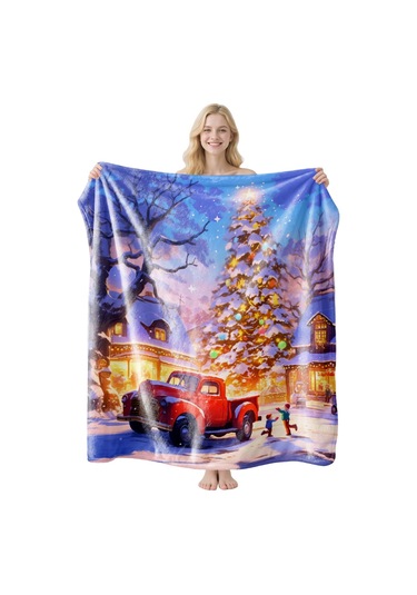 Noel Fral Küçük Battaniye Festival Atmosferi Pratik Kullanım-mt-flr-205 150 130 Yeşil