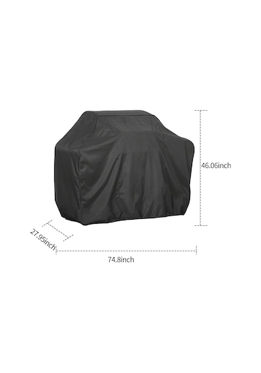 Moveevo Barbekü Mangal Koruması 210d Oxford Kumaş Siyah Su Geçirmez 190x71x117cm Çekmeceli Taşınabilir Dayanıklı Siyah