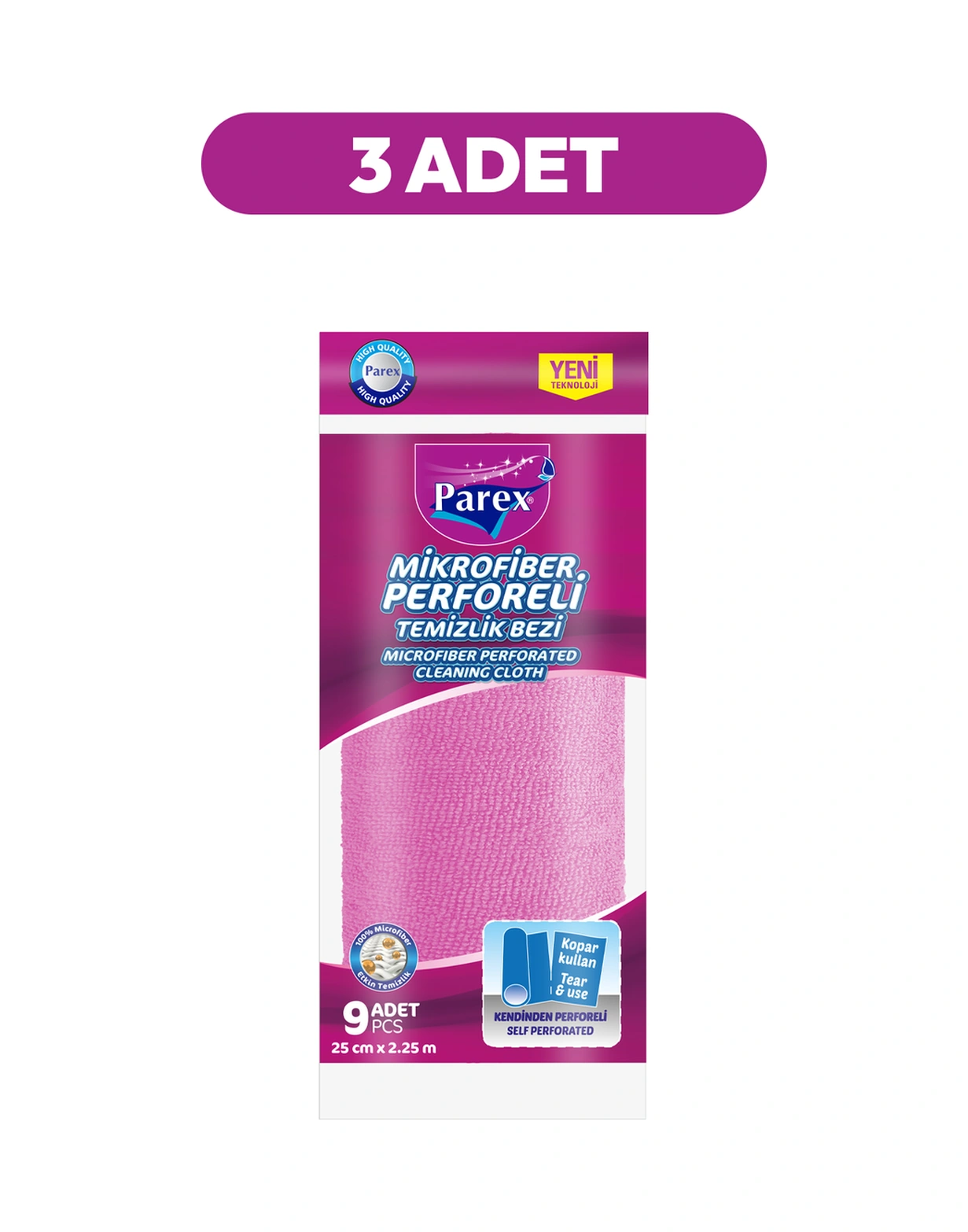 Mikrofiber Perforeli 9 Lu Rulo Bez Üçlü Paket Diğer