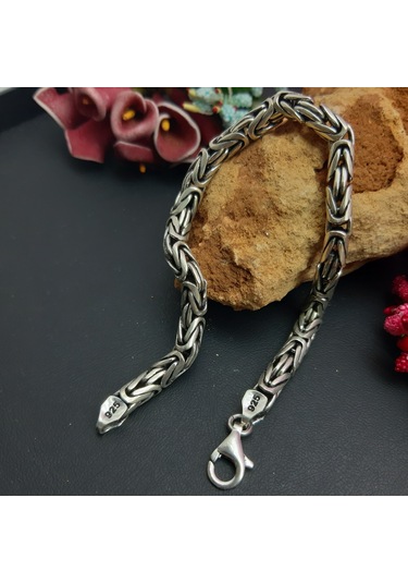 925 Ayar Gümüş Kral Bileklik 5  Mm