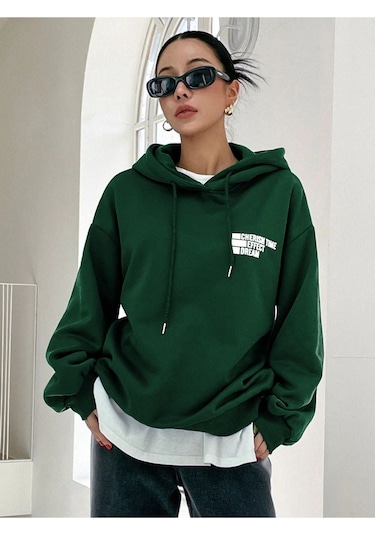 Altamira Unisex Effect Baskılı Oversize Kapşonlu Sweatshirt 001