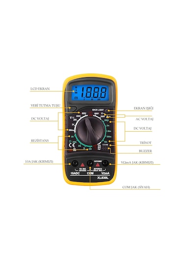 XL830L Dijital Multimetre – Volt, Amper, Ohm Ölçen Geniş Fonksiyonlu Avometre