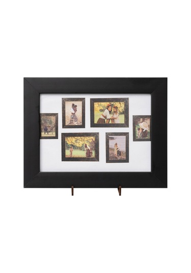 Dekoratif 4'lü Fotoğraf Çerçevesi - Siyah