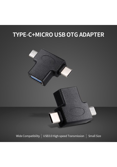 Yaozixa Type-c Ve Micro Usb'den Usb3.0'a Çevirici, Otg Dönüştürücü - Akıllı Telefon Ve Tabletler İçin 2-in-1 Bağlantı Aleti