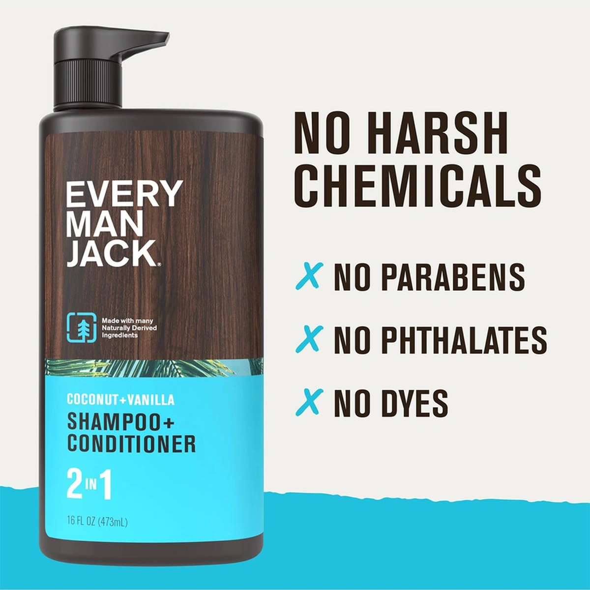 Every Man Jack Coconut + Vanilla 2 Si 1 Arada Şampuan Ve Saç Kremi 473ml Tüm Saç Tipleri