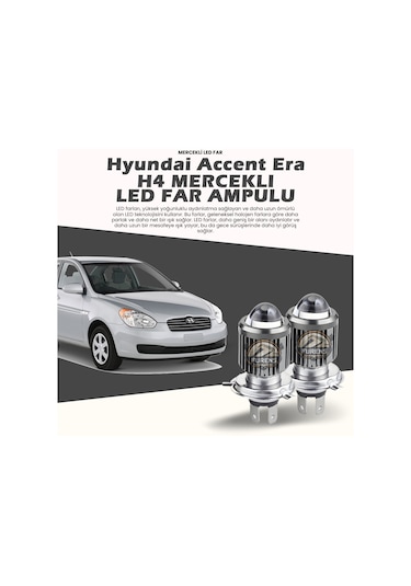 Hyundai Accent Era Mercek Led Xenon Uzun - Kısa Çift Renk Şimşek Etkili