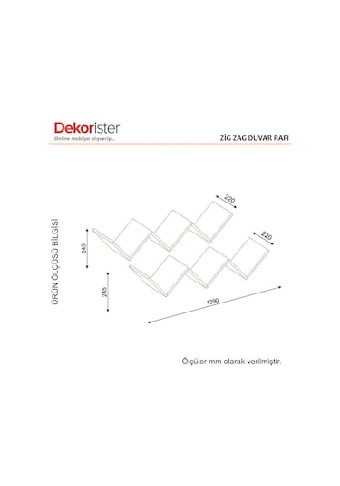 Dekorister Zig Zag Kitaplık Beyaz