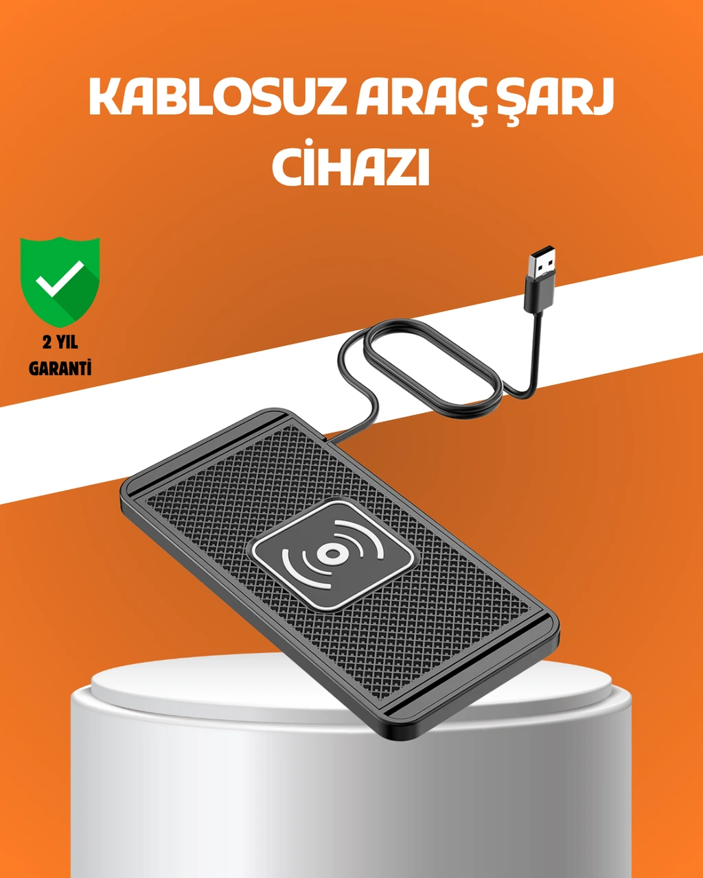 Araç İçi Kablosuz Şarj Pedi - Manyetik Güçlü Tutuş, Hızlı Şarj Özelliği