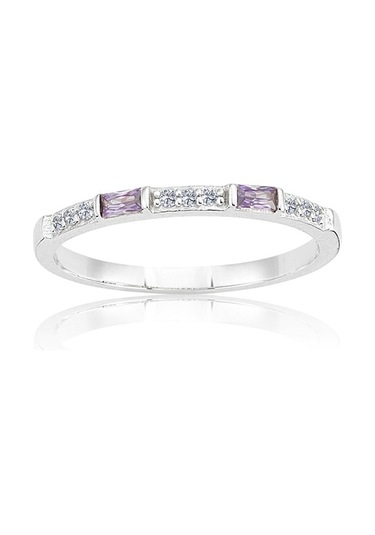 Taşlı Baget Amatist Altın Yüzük