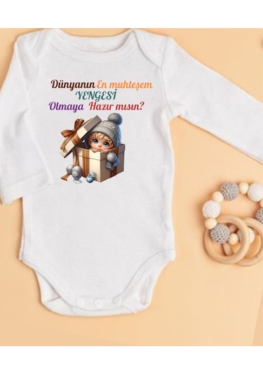 Lupi İsimli Zıbın Yazılı Bebek Zıbın Beyaz-sarı Beyaz