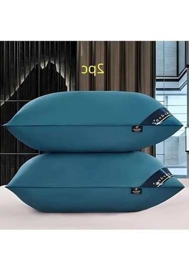 Trendooze Mavi Yıldızlı Otel Kalitesi Yastık, Boyun Desteği, 2 Adet, Lüks Uyku Deneyimi mavi