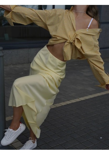 Navadis Uzun Yazlık Trend Etek 414523143 Gri