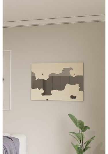 Dekoratif Ahşap Pleksi Aynalı Duvar Süsü