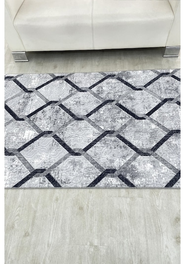 Lüle Halı Kaymaz Taban Yıkanabilir Yolluk Halı Lhsmrt602siy