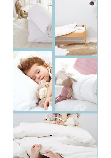 Elyaf Sepeti Yün Dolgulu 100x150 Cm Yün Bebek Yorganı + 25x35 Cm Yün Bebek Yastığı