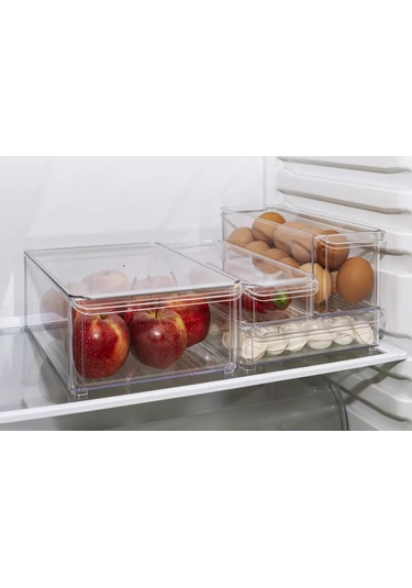 Idea Buzdolabı İçin Şeffaf Saklama Kabı 2'li Set 19900878 Beyaz