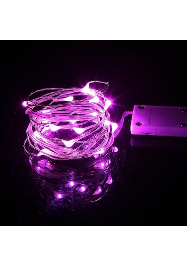 Pembe Parti Pil Aydınlatma Düğün Lambası Dıy Led Güneş Işıkları Yanıp Sönen Dize Işık Romantik 5m 50led Pembe