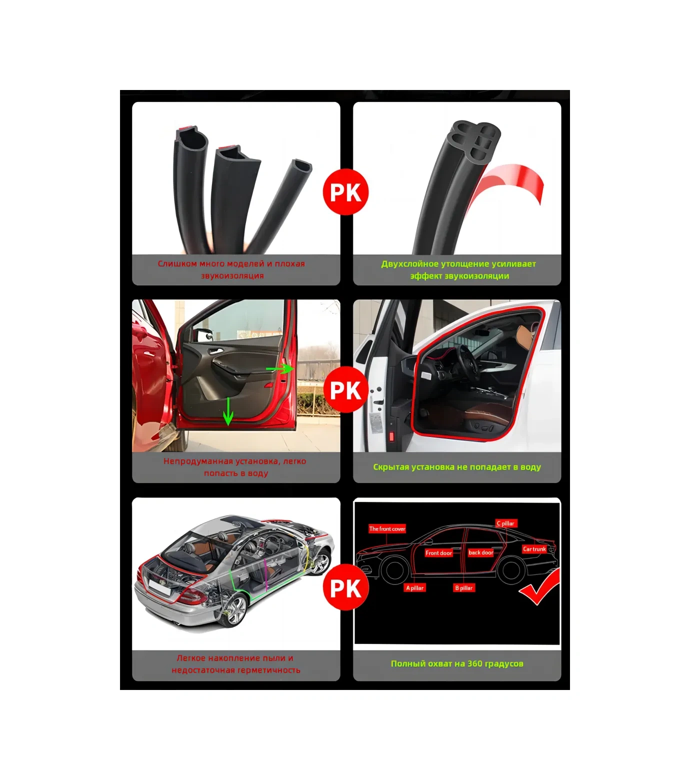 Pabk Otomobil Kapıları İçin Evrensel Kendinden Yapışkanlı Conta 263408301