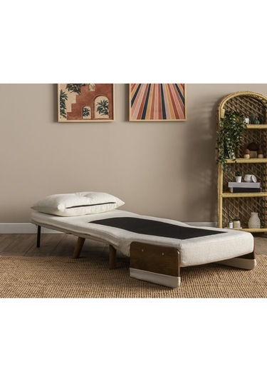 Pafu Cosmo Tekli Katlanır Yataklı Koltuk - Teddy Beyaz Beyaz