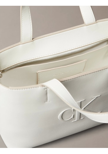 Calvin Klein Jeans Sculpted Mını Ew Tote Kadın Beyaz Çanta Lv04k3111g-fup Beyaz