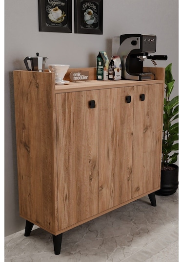 Milan Kahve Köşesi Çok Amaçlı Mutfak Dolabı Kiler Erzak Dolabı Atlantik Çam