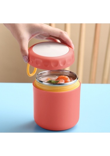 Fastbuy Pembe Paslanmaz Çelik Mini Çorba Yemek Termosu - Seyahat Ofis Pratik Şık Pembe Pembe