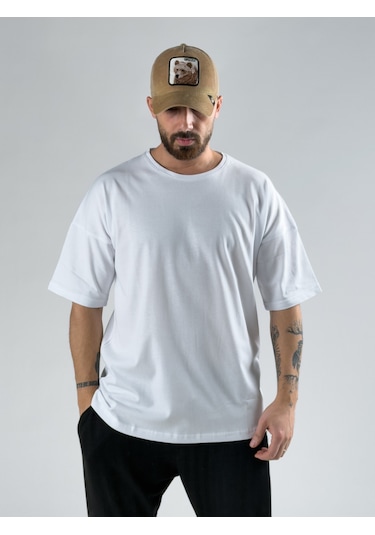 Cocopelli Oversize Beyaz Erkek T-shirt Coc3073