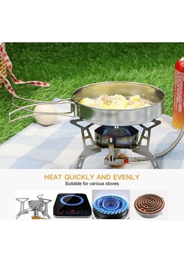 Ulzyvf Ve Seti Reedark Kamp Çelik 4 - Br Gümüş, Dayanıklı Pişirme Piknik Aksesuarı Gümüş