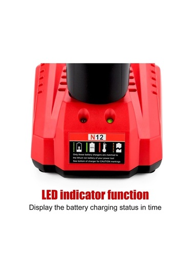 Tongxida N12 Milwaukee 10.8/12v Lityum Pil Hızlı Şarj Cihazı, Ab Fiş,