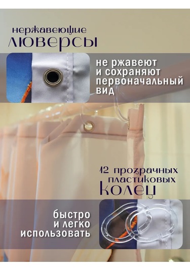 Pener 180x180 Kumaş Su İtici Banyo Duş Perdes 430603088 Mavi