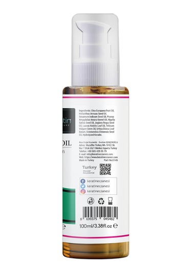 İntense Keratin Bitkisel Hızlı Saç Uzatma Yağı 100 ML