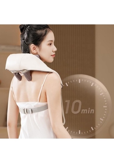 Didadodo El Şeklinde Yoğurmalı Yüksek Kaliteli Isıtmalı Kas Ağrısı Giderici Omuz Ve Boyun İçin Masaj Aleti Gri