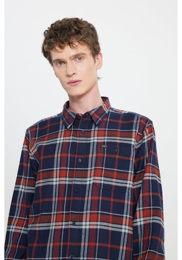 Lee Regular Fit Normal Kesim %100 Pamuk Kırmızı Gömlek Ceket Red