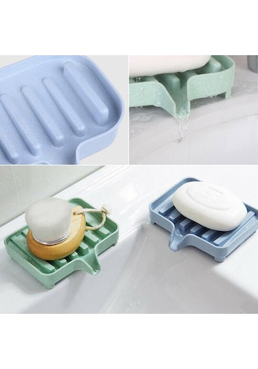 Yeşil 1 Adet Banyo Drenaj Sabunu Bulaşık Drenaj Sabun Kutusu Saklama Kutusu Mutfak Küvet Sünger Depolama Fincan Rafı Sabunluk Drenaj