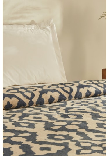 Karaca Home Rina Çift Kişilik Pamuklu Battaniye Lacivert