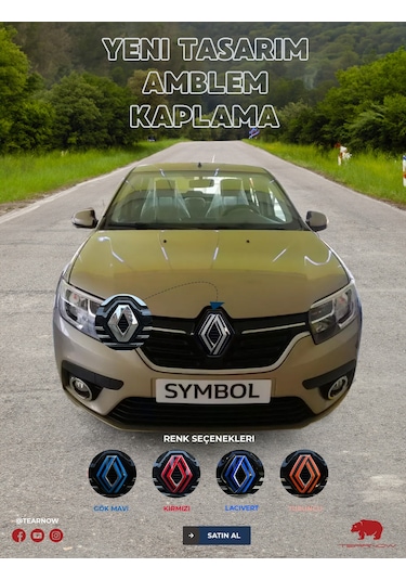 Renault Symbol 3 2016-2021 Yeni Tasarım Amblem Kaplama Sticker