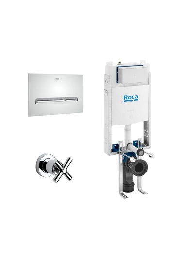 Roca Basic Wc Yarım Çerçeveli Ayaklı Gömme Rezervuar Tam Takım Set Krom