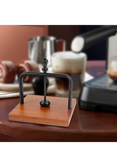 Homyl Tezgah Peçetelik Masa Üstü Mendillik Ahşap Taban Dekoru Siyah