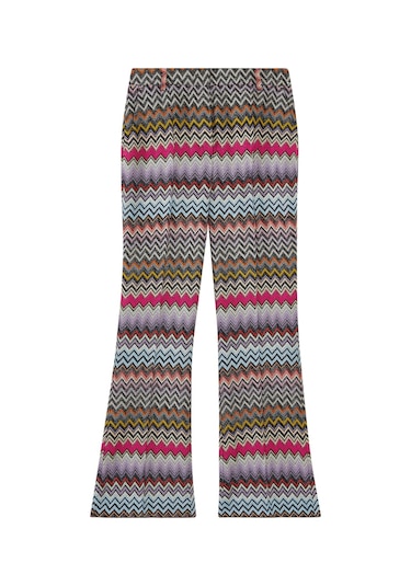 Missoni Zigzag Desenli Lurex Sırt Düz Paça Pantolon Multicolor