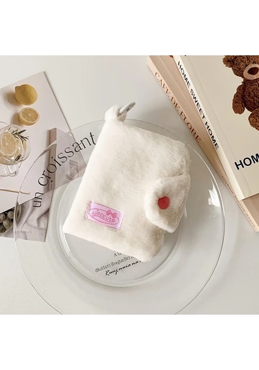 Elmpaly Beyaz Fermuarlı Şık Kız Cüzdanı Anahtarlık Askılı Kelebek Fiyonk Detaylı Hafif