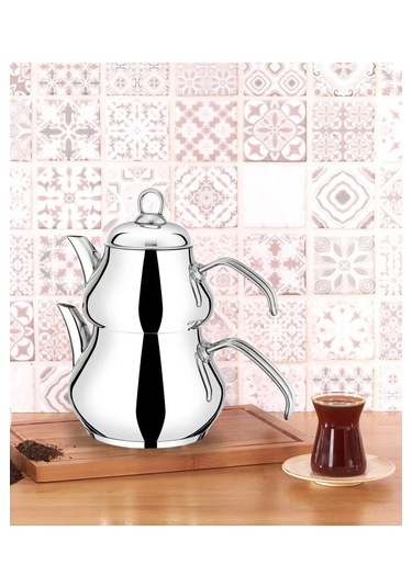 Yunusoğlu Home Hüma Büyük Boy Çelik Çaydanlık Aile Boy