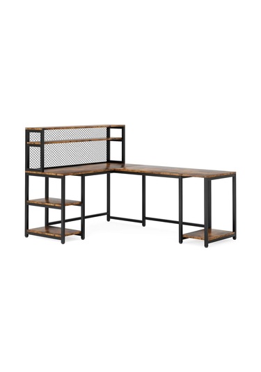 410c Tersine Çevrilebilir L Şeklinde Masa Ceviz