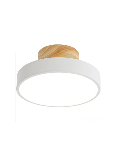 Opulentliving Gri Ahşap Giriş/balkon Led Avize, 18cm, 3 Renk Seçenek, Minimalist Koridor Lambası, Modern Tasarım Gri