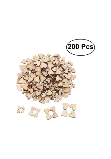 Xiyyadms 200 Adet Ahşap Kalp Dilimleri - Ev & Düğün Dekorasyonu, Boyama/m Yazma Uygun, Dayanıklı Boxwood Malzeme