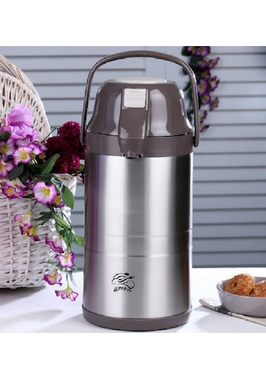 Cooker 3.5 Lt Pompalı Çelik Termos Çay Termosu Su Termosu