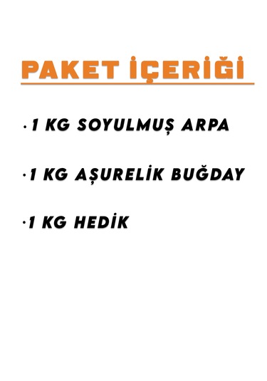 İpek Değirmen 3 Kg Aile Boy Taş Değirmen Hedik Arpa Buğday Paketi